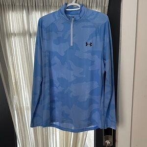 Under Armour Light Blue Camouflage Zip-Up Sweater